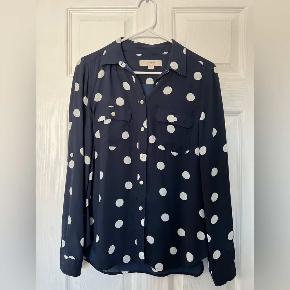 LOFT utility button down blouse